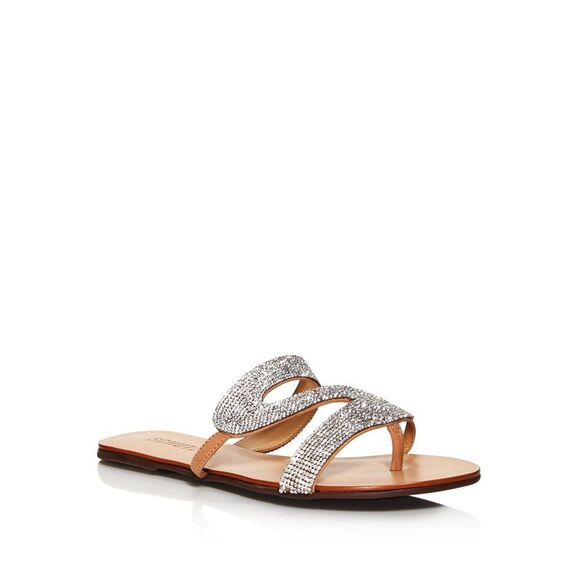SCHUTZ Shoes - NWT SCHUTZ Womens Silver Winding Strap Schutz Toe Slip On Flip Flop Sandal 5 B